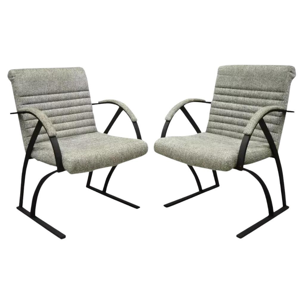 Vintage Mid Century Art Deco Metal Lounge Arm Chairs by Cal-Style (A) - a Pair