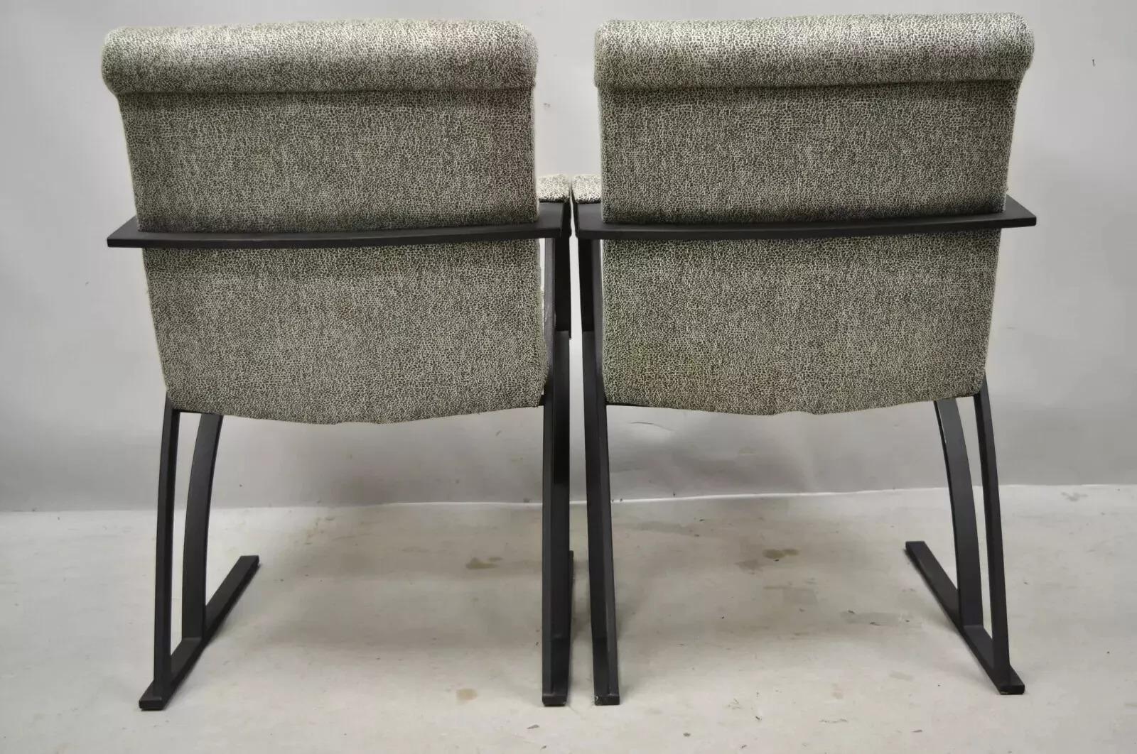 Vintage Mid Century Art Deco Metal Lounge Arm Chairs by Cal-Style (B) - a Pair For Sale 4