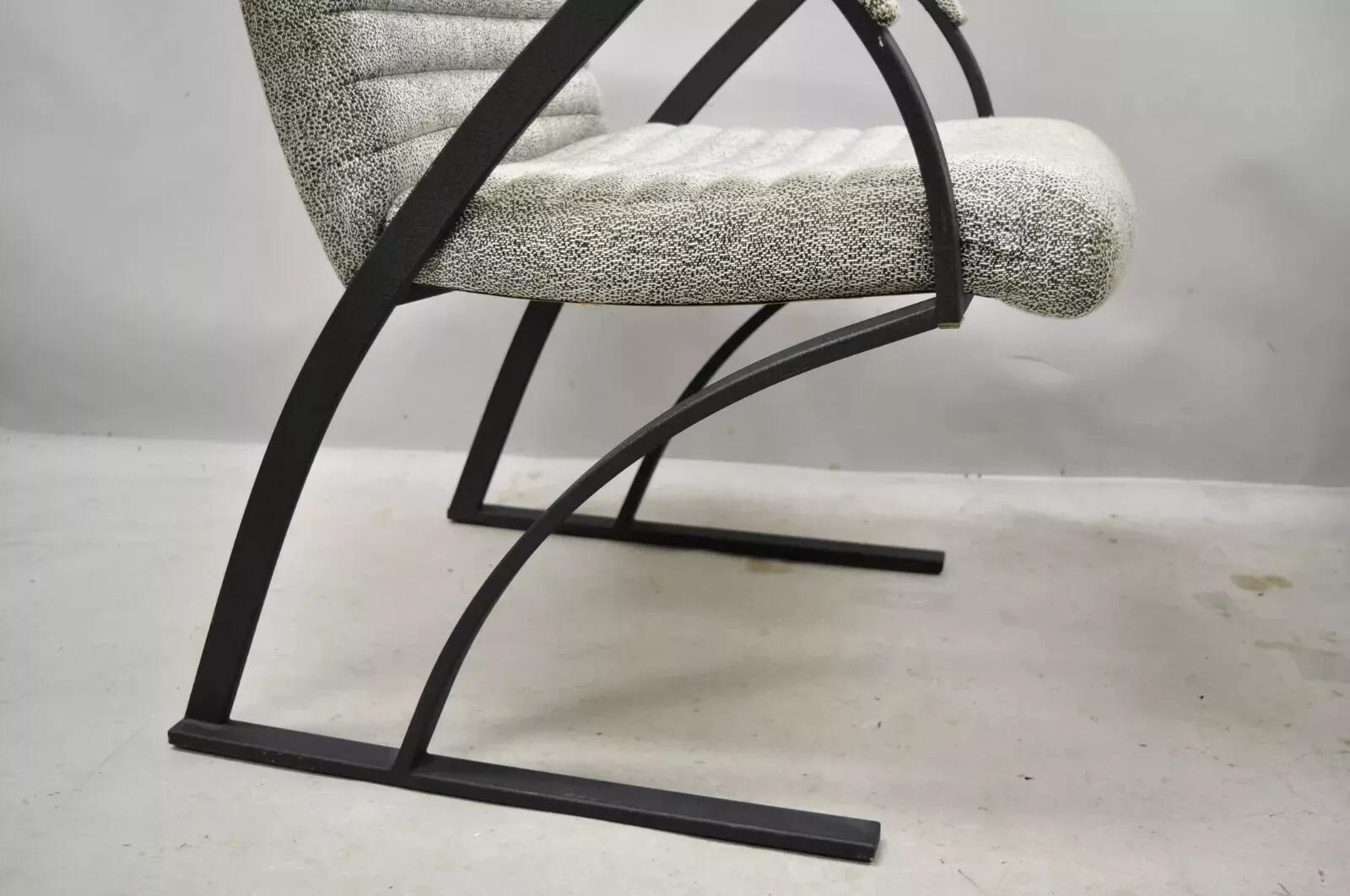 Vintage Mid Century Art Deco Metal Lounge Arm Chairs by Cal-Style (B) - a Pair In Good Condition For Sale In Philadelphia, PA