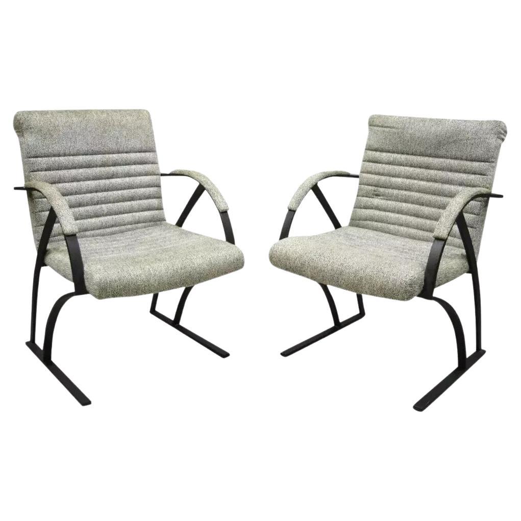 Vintage Mid Century Art Deco Metal Lounge Arm Chairs by Cal-Style (B) - a Pair