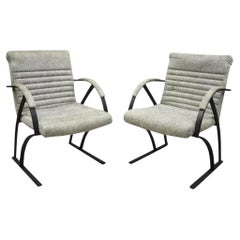 Vintage Mid Century Art Deco Metal Lounge Arm Chairs by Cal-Style (B) - a Pair