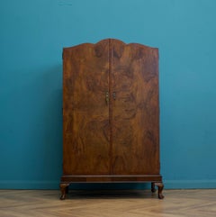 Vintage Mid Century Art Deco Walnut Tallboy / Linen Cabinet Press, 1930s