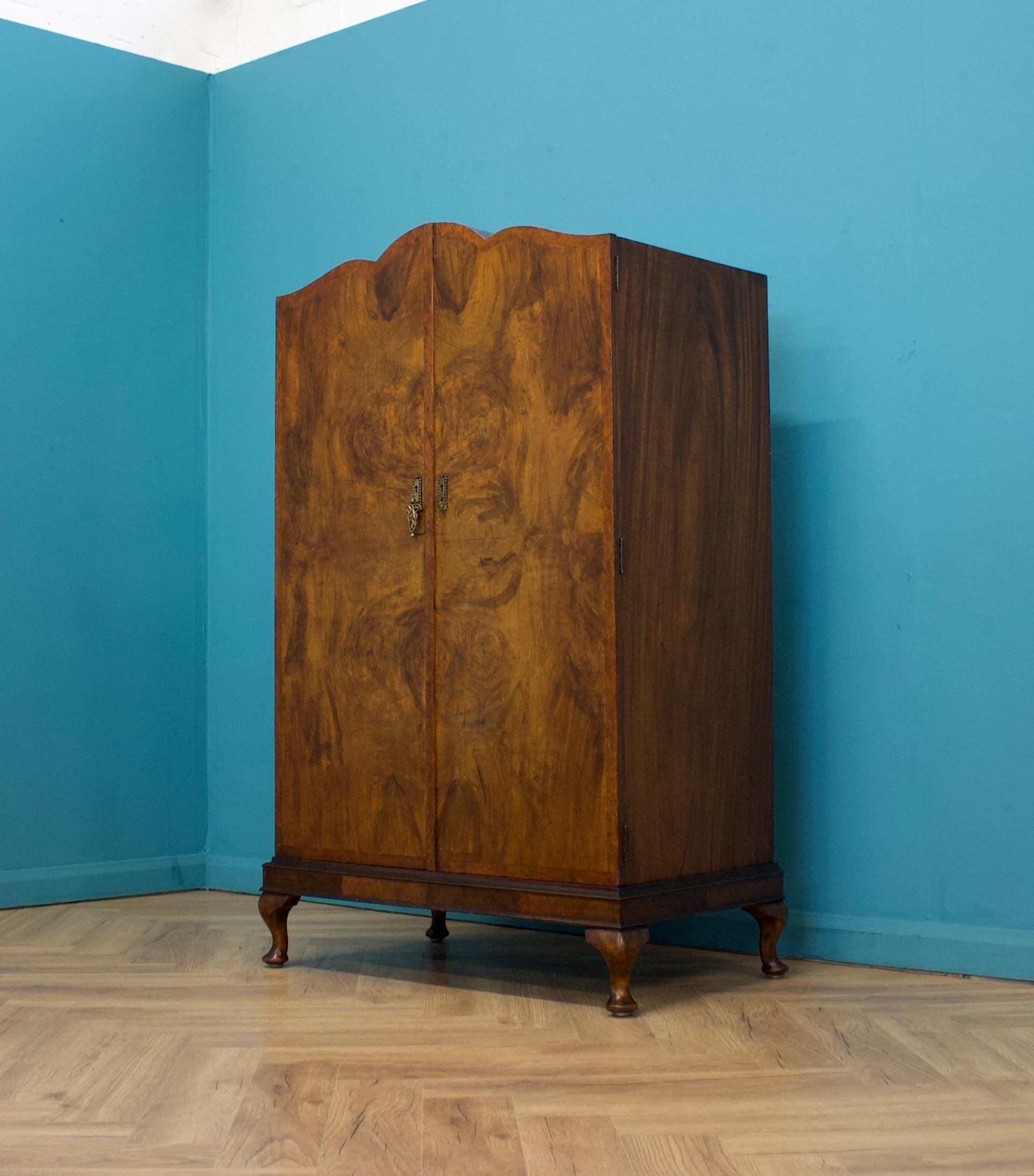 Veneer Vintage Mid Century Art Deco Walnut Tallboy / Linen Cabinet Press, 1930s
