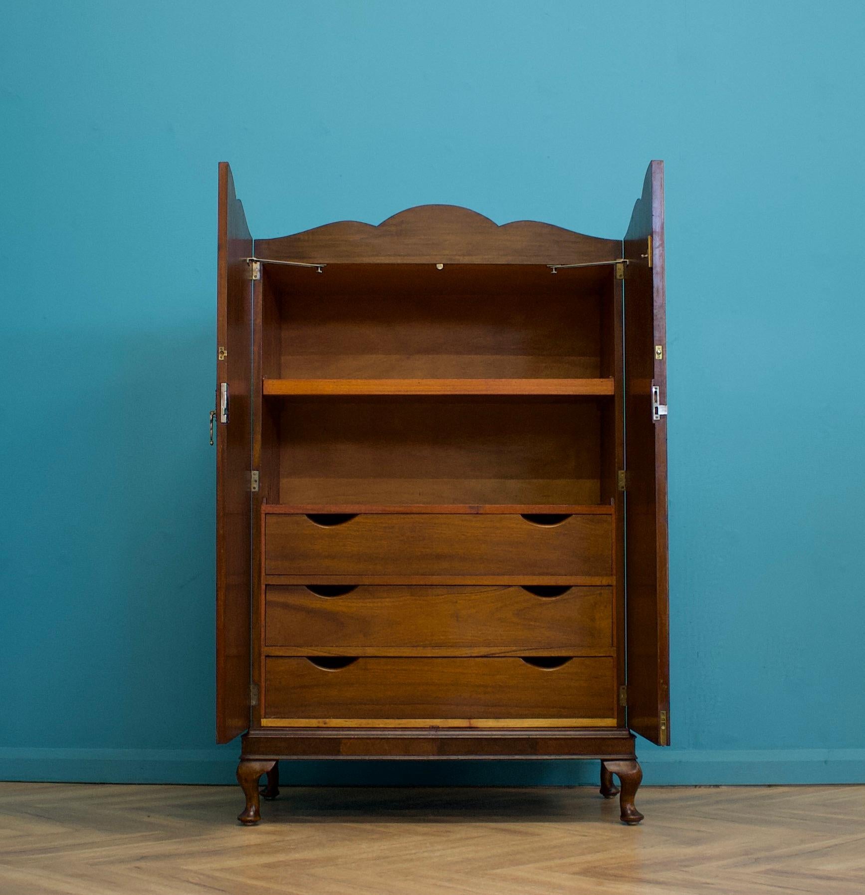 Mid-20th Century Vintage Mid Century Art Deco Walnut Tallboy / Linen Cabinet Press, 1930s