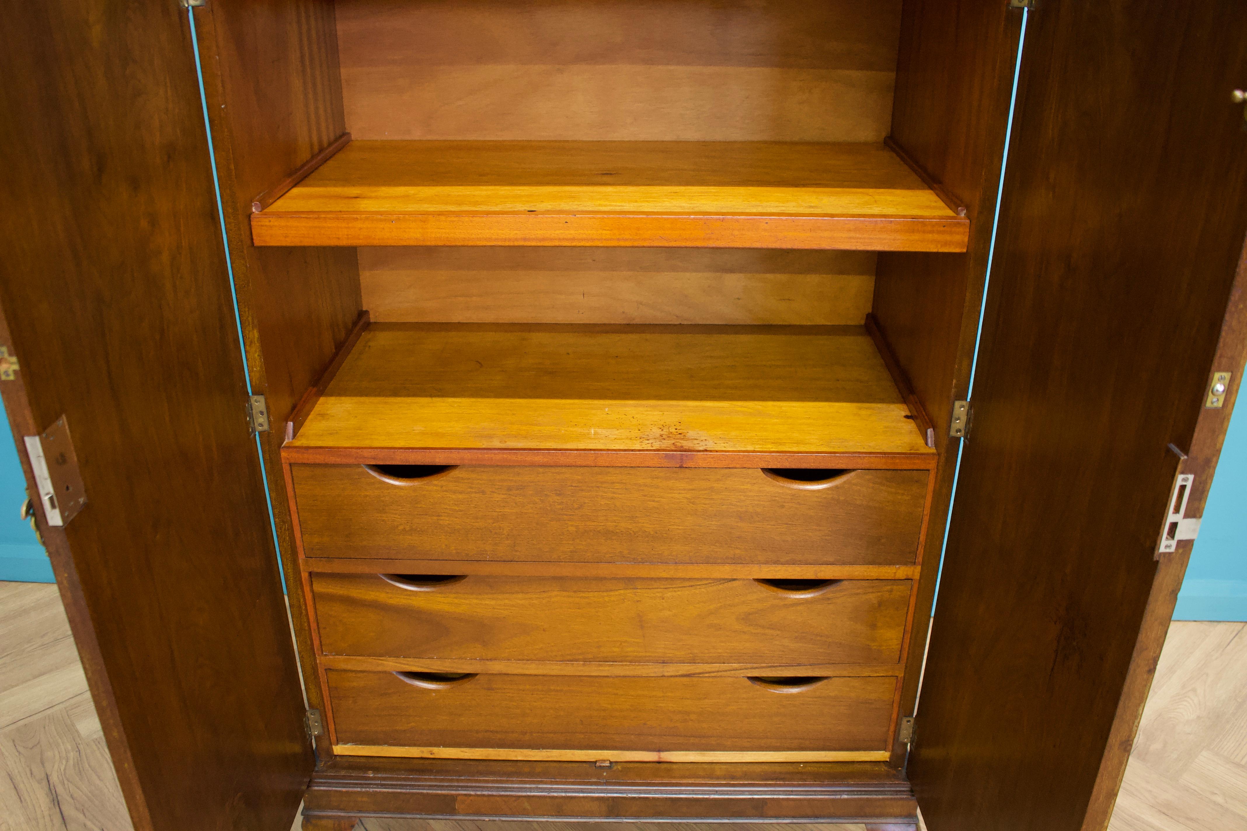 Wood Vintage Mid Century Art Deco Walnut Tallboy / Linen Cabinet Press, 1930s