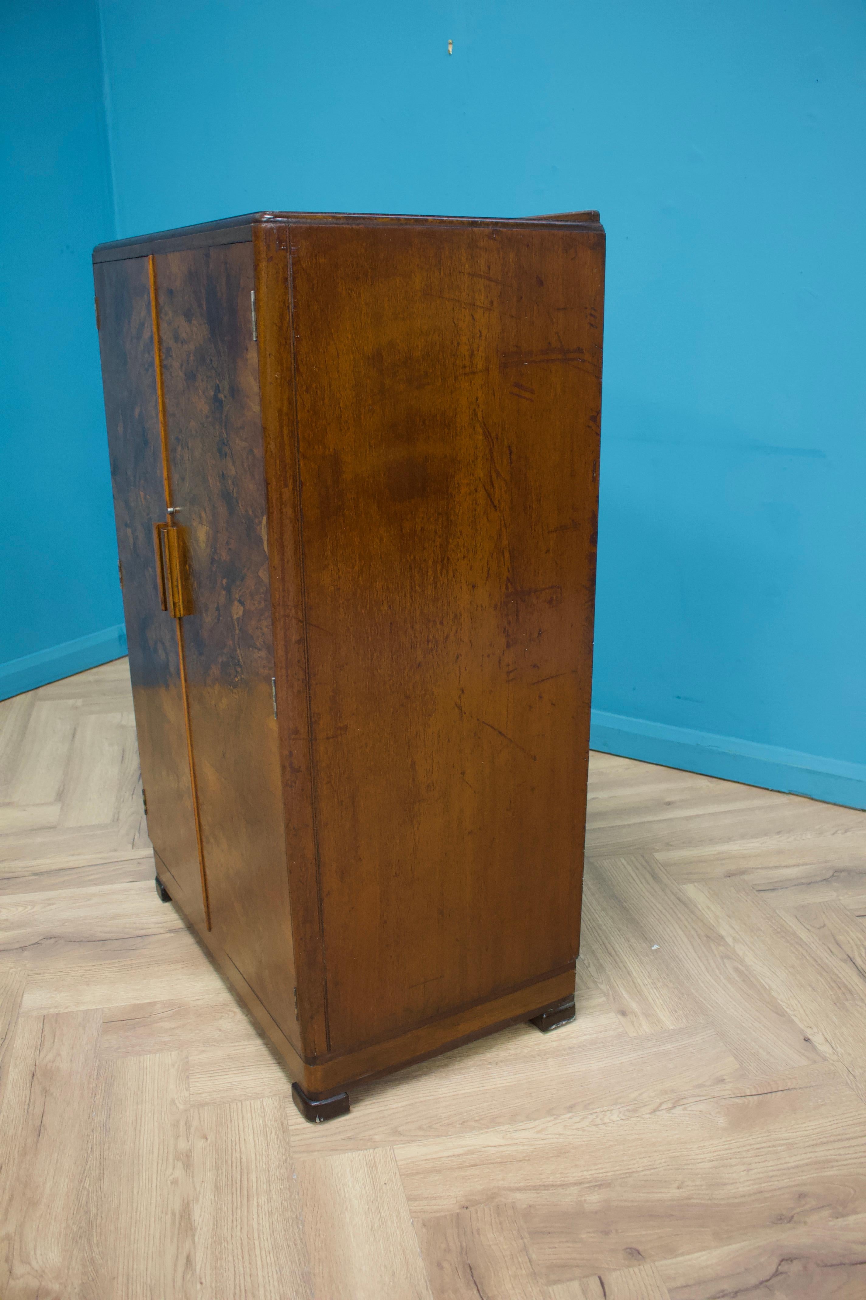Vintage Mid Century Art Deco Walnut Tallboy / Linen Cabinet Press 4