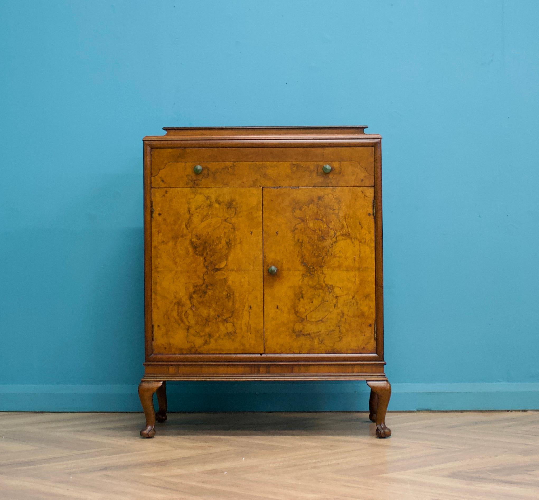 Veneer Vintage Mid Century Art Deco Walnut Tallboy / Linen Cabinet Press