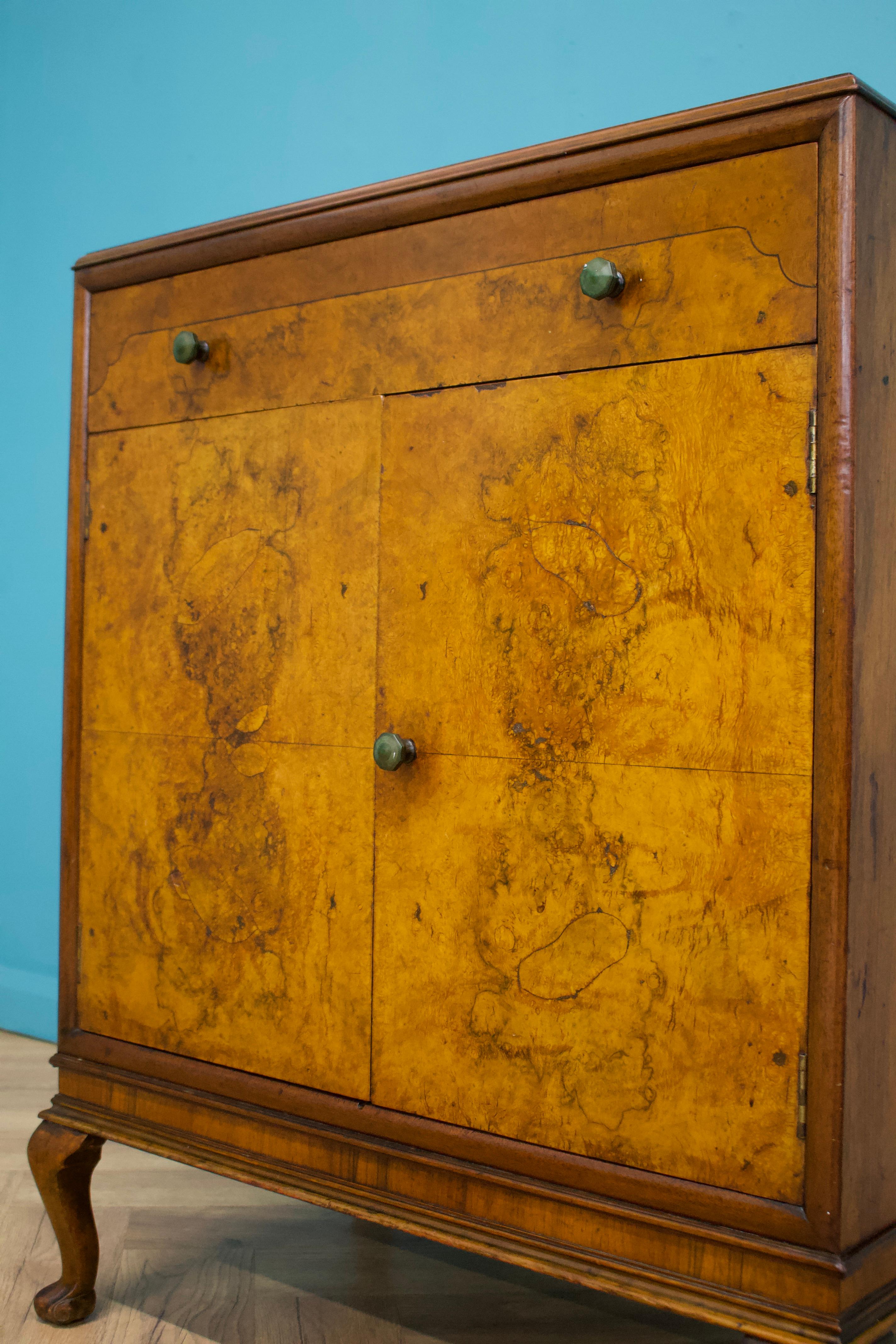 Mid-20th Century Vintage Mid Century Art Deco Walnut Tallboy / Linen Cabinet Press
