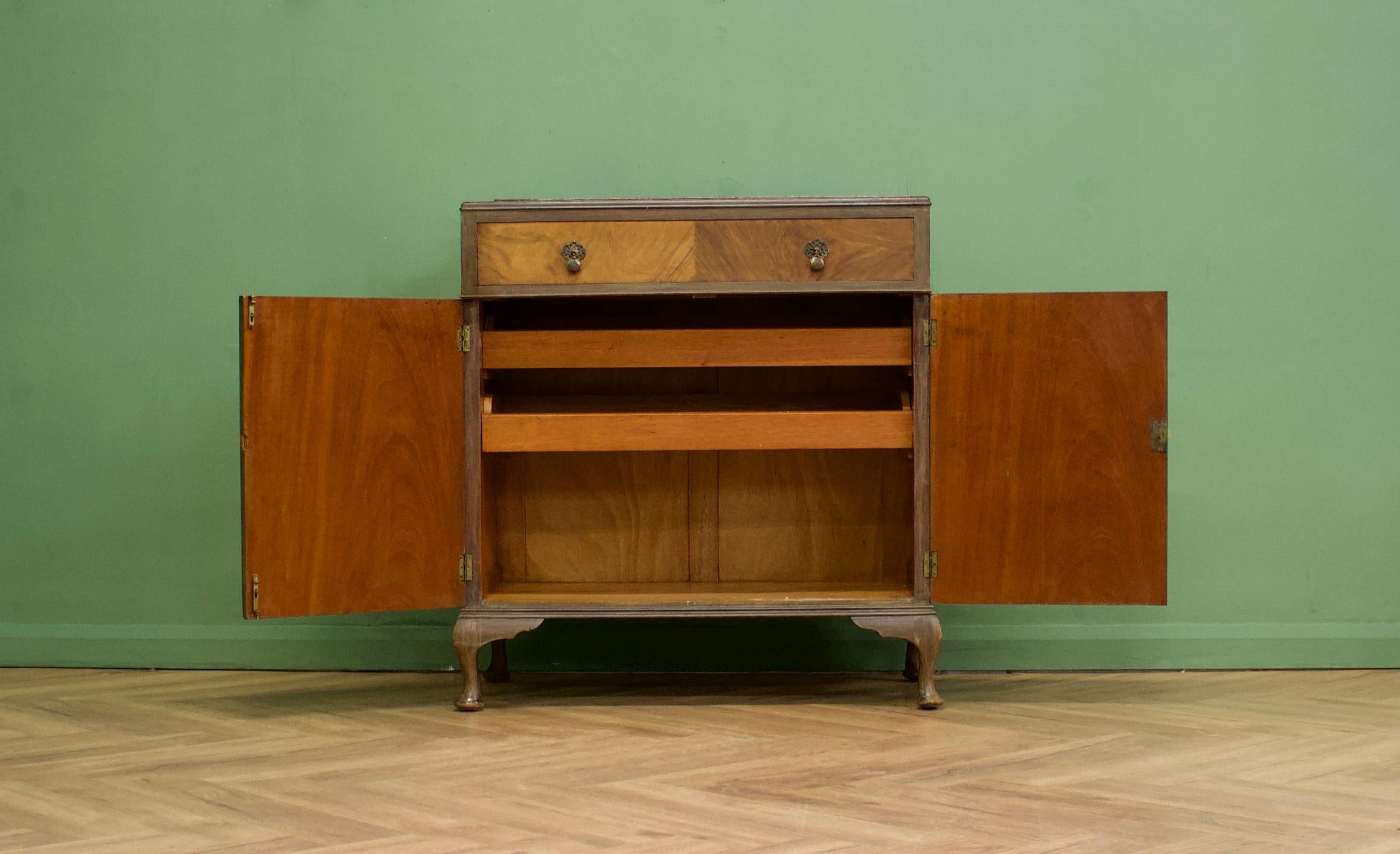 Vintage Mid Century Art Deco Walnut Tallboy / Linen Cabinet Press 1