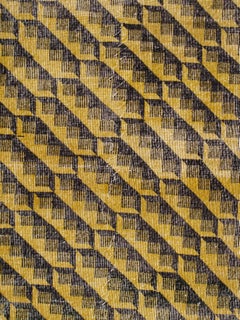 Vintage Mid-Century Art Deco Zeki Muren/Bauhaus Style Yellow and Black Wool Rug