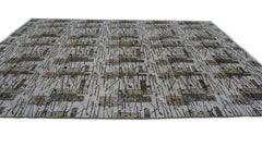 Vintage Mid-Century Art Deco Zeki Muren Style Earthy Toned Wool Rug 6'6''x9'7''