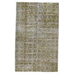 Vintage Mid-Century Art Deco Zeki Muren Style Wool Rug 3'11''x6'4''