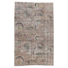 Vintage Mid-Century Art Deco Zeki Muren Style Wool Rug 5'2''x8'3''
