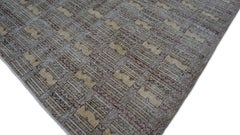 Vintage Mid-Century Art Deco Zeki Muren Style Wool Rug 6'1''x8'10''