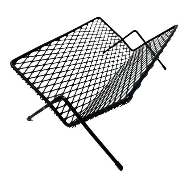 Vintage Mid-Century Atomic Wire Mesh Black Table Top Book Shelf For ...