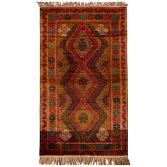 Tappeto Vintage Midcentury Baluch Geometric Multi-Color Wool di Rug & Kilim