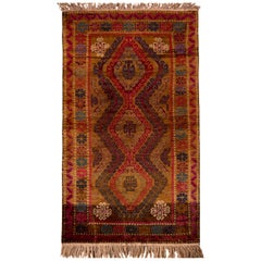 Vintage Midcentury Baluch Geometric Multi-Color Wool Rug by Rug & Kilim