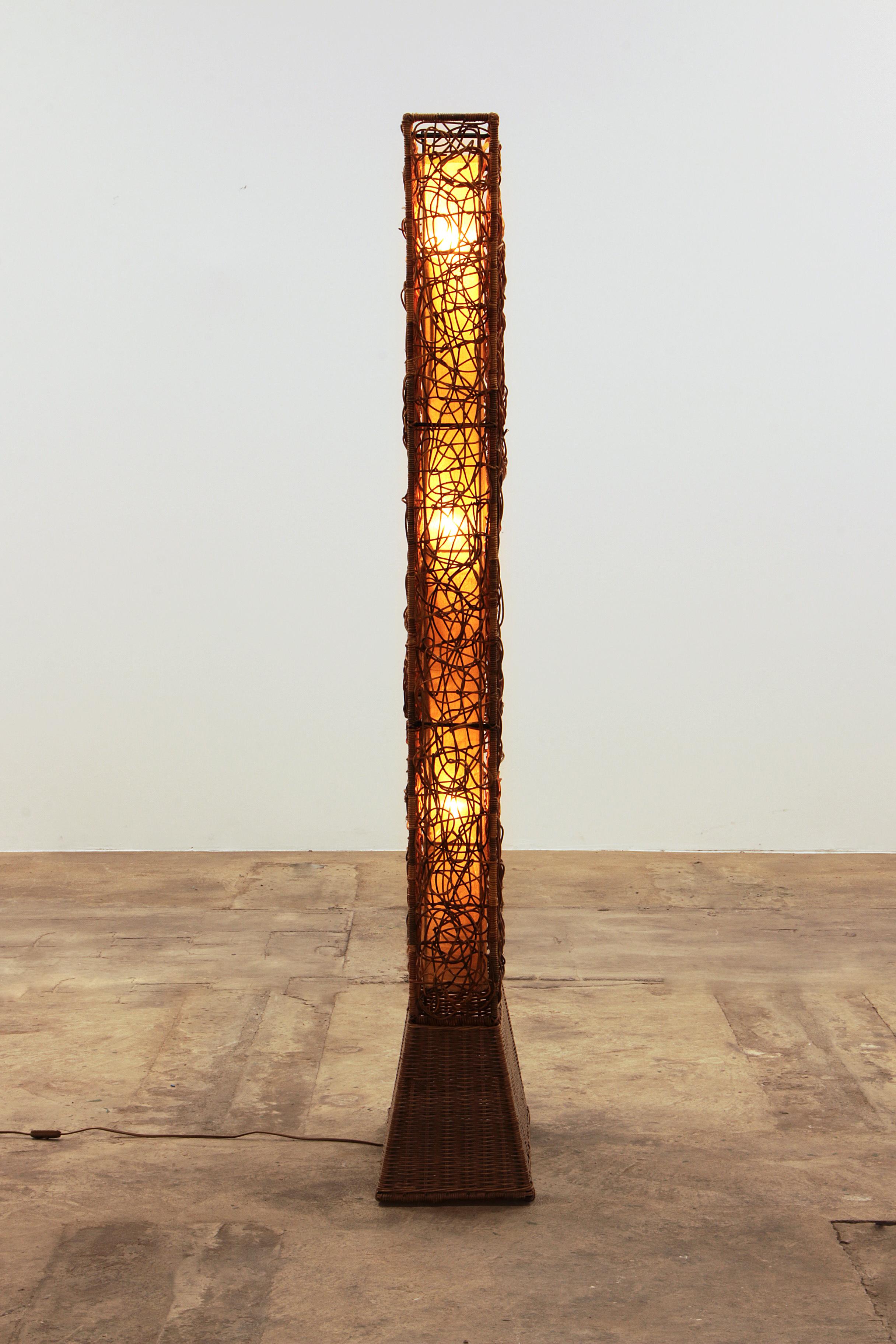 Vintage Mid-Century Bamboo Floor Lamp, Italy, 1960s 4