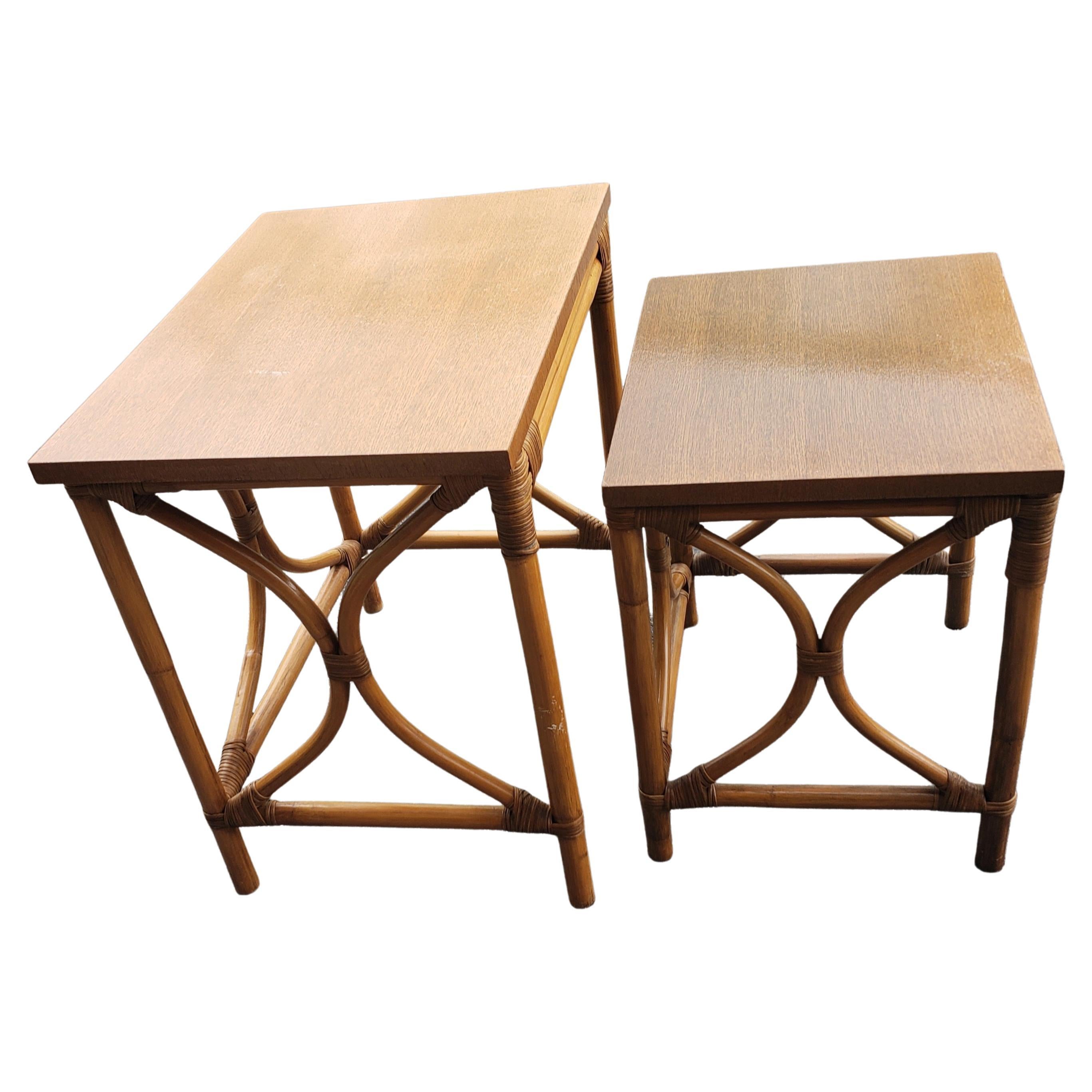 vintage bamboo nesting tables