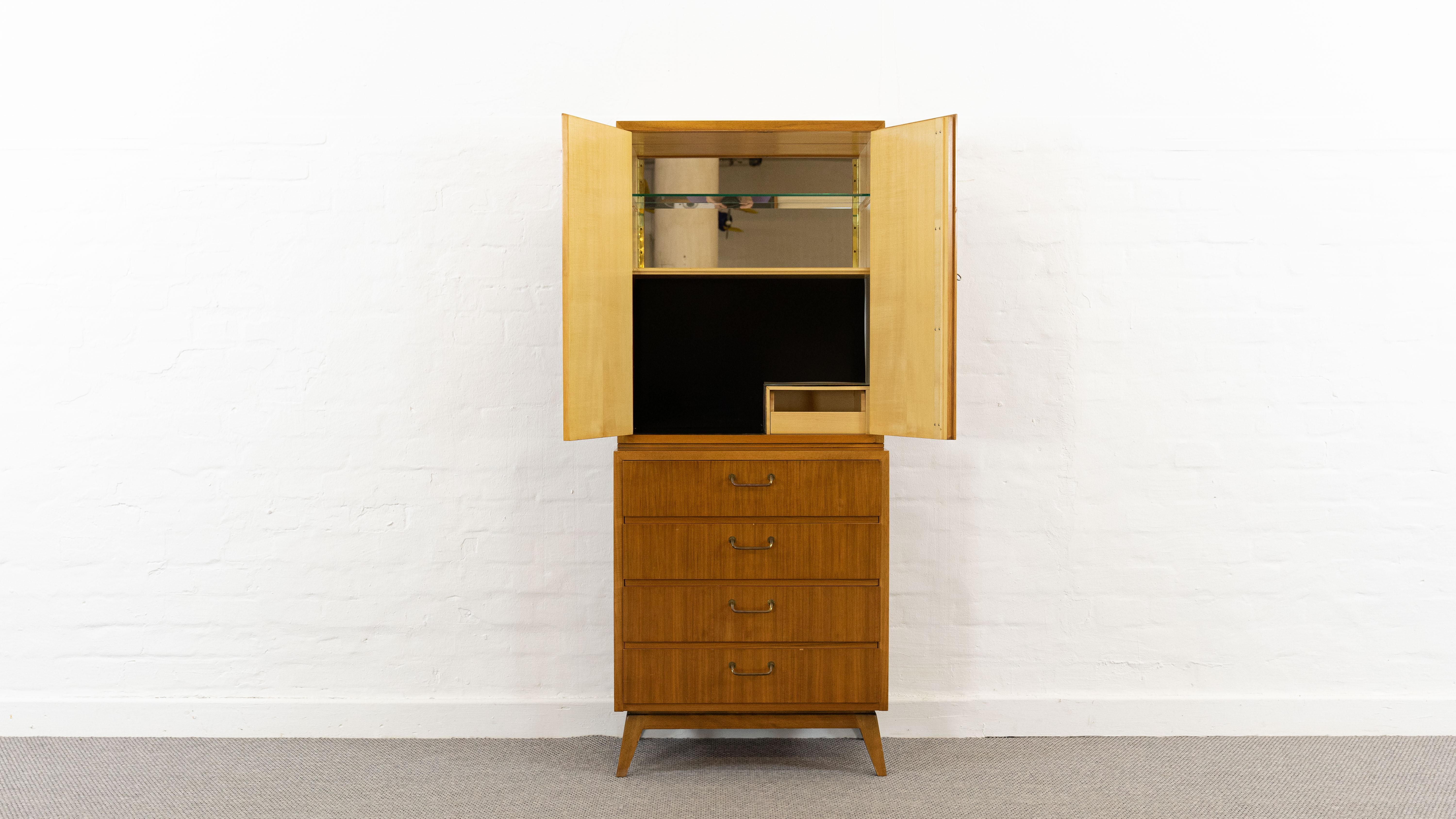 Mid-Century Modern Vintage Mid Century Bar Cabinet by Ernst Behr, Germany 1950s For Sale