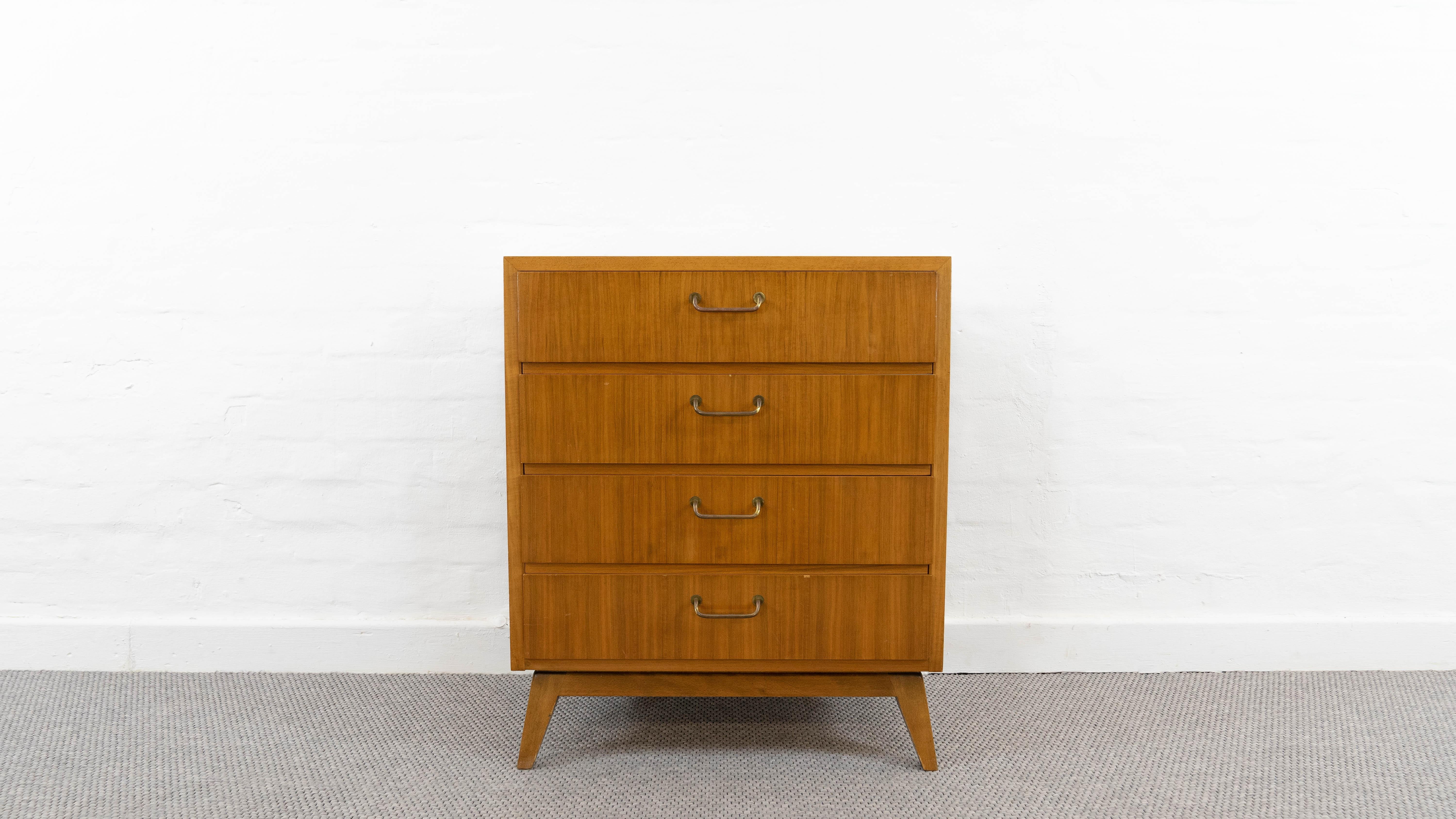 Nutwood Vintage Mid Century Bar Cabinet by Ernst Behr, Germany 1950s For Sale