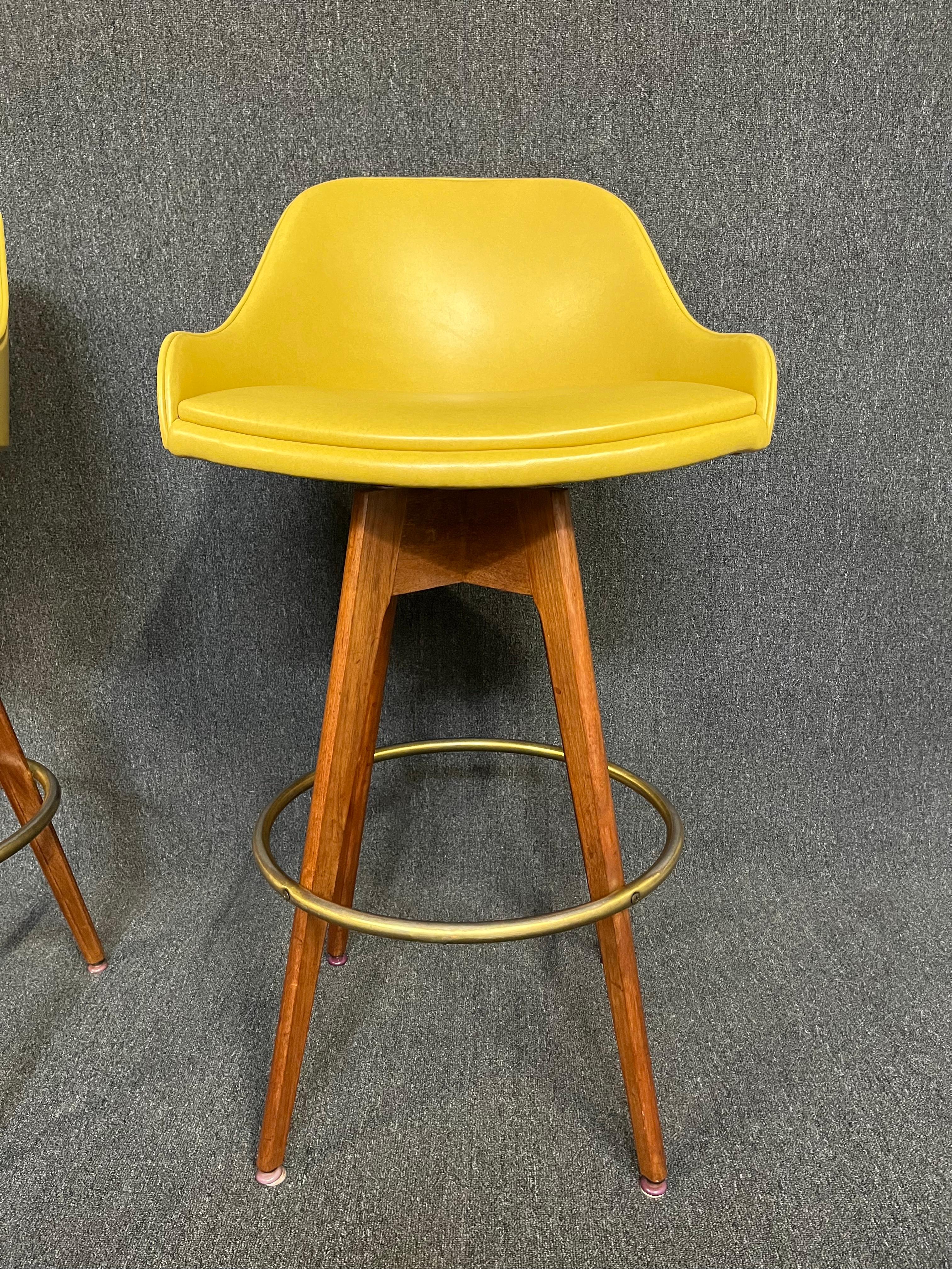 Woodwork Vintage Mid Century Bar Stools by Chet Beardsley For Sale