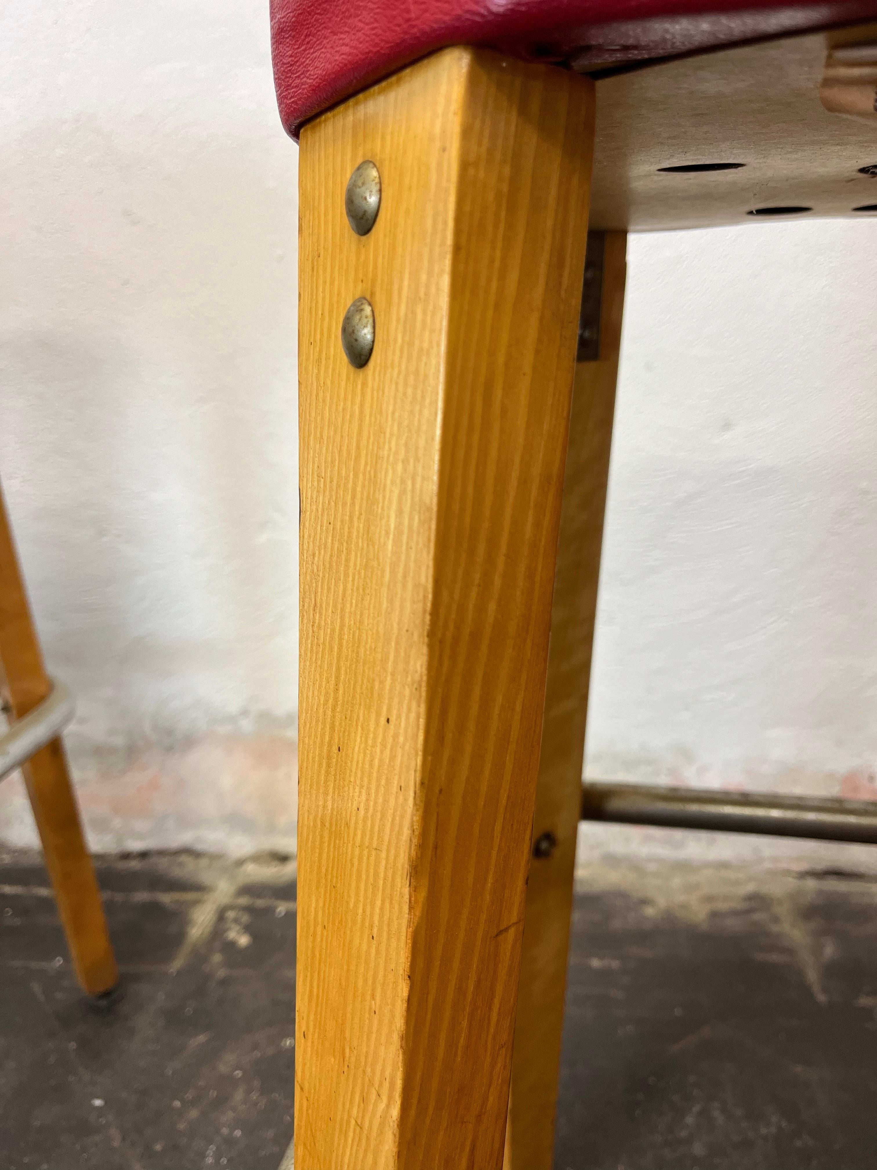 Vintage Mid Century Bar Stools Birch Knife Leg For Sale 1