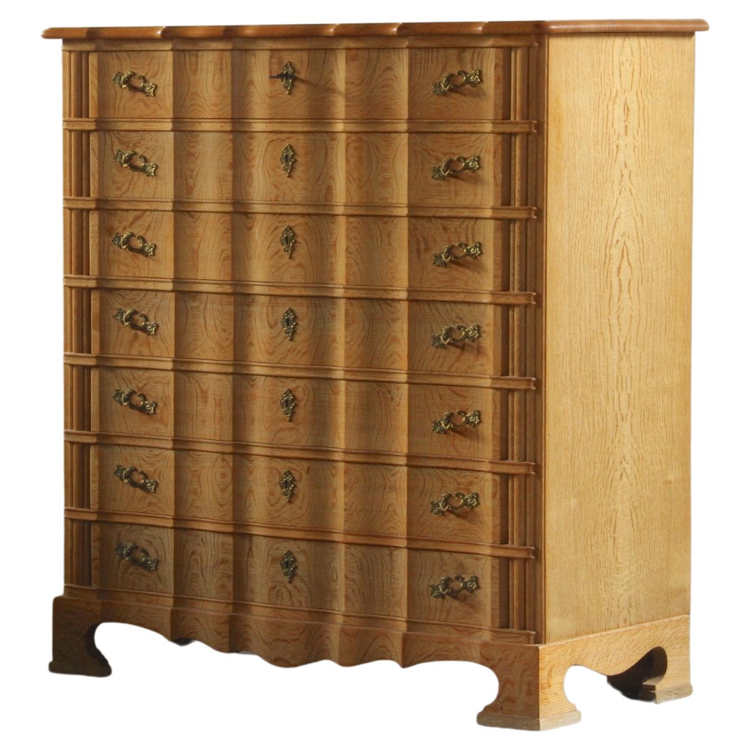 Comò barocco danese in stile High Boy Brutalista 1960 vintage di metà secolo