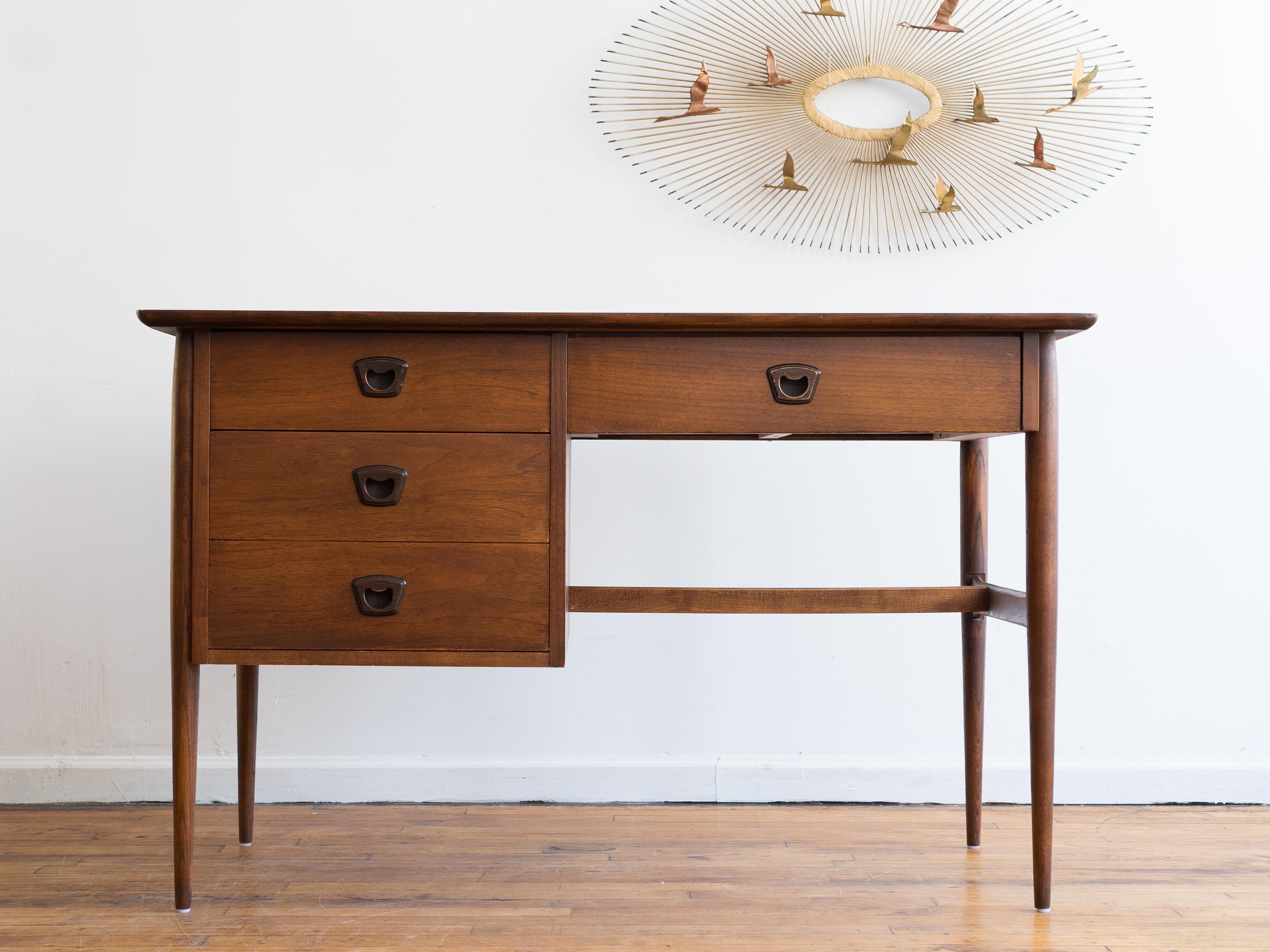 Mid-Century Modern Vintage Mid Century Bassett Artisan Walnut Writing Desk