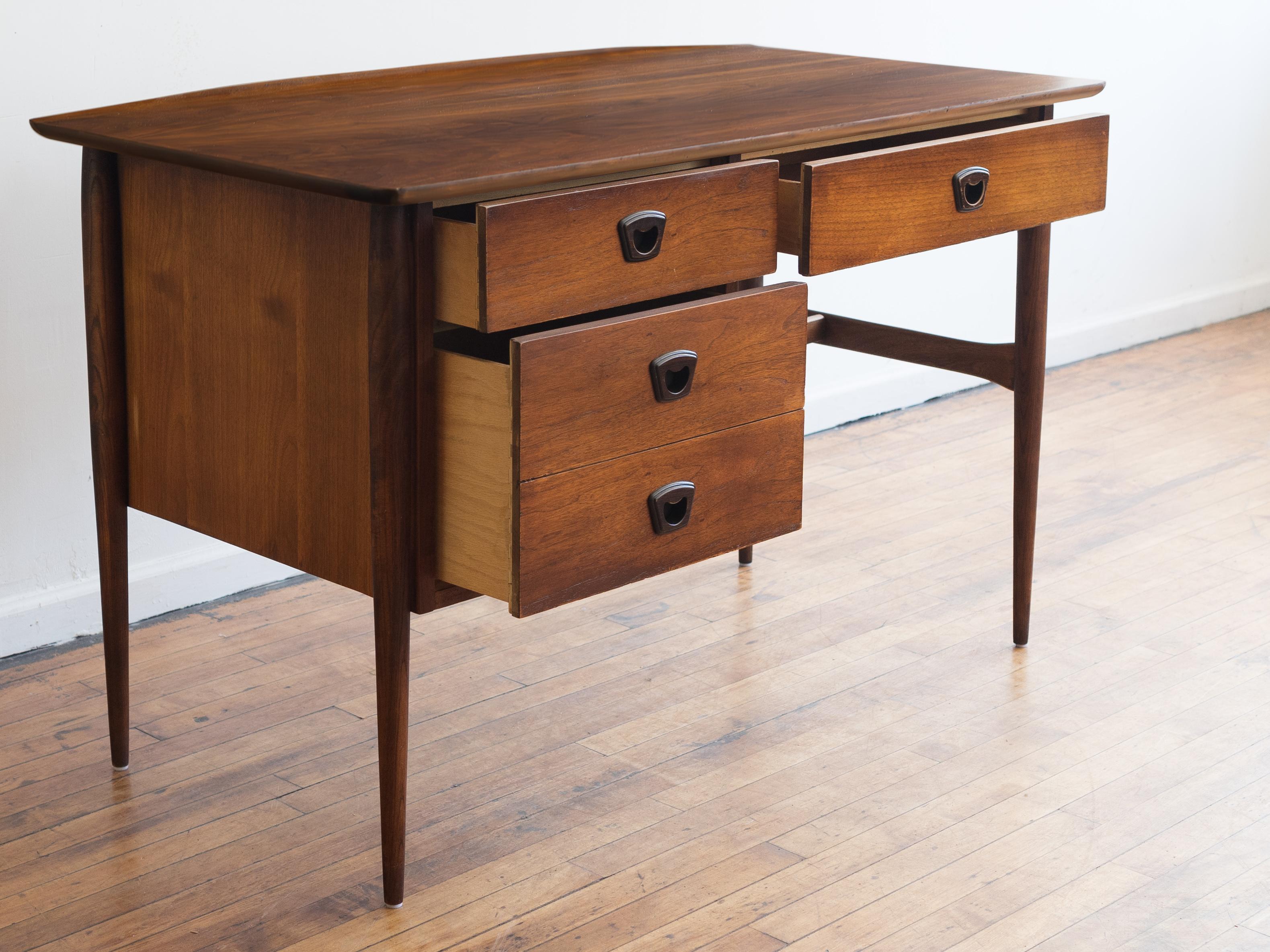 Vintage Mid Century Bassett Artisan Walnut Writing Desk 2