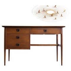 Vintage Mid Century Bassett Artisan Walnut Writing Desk