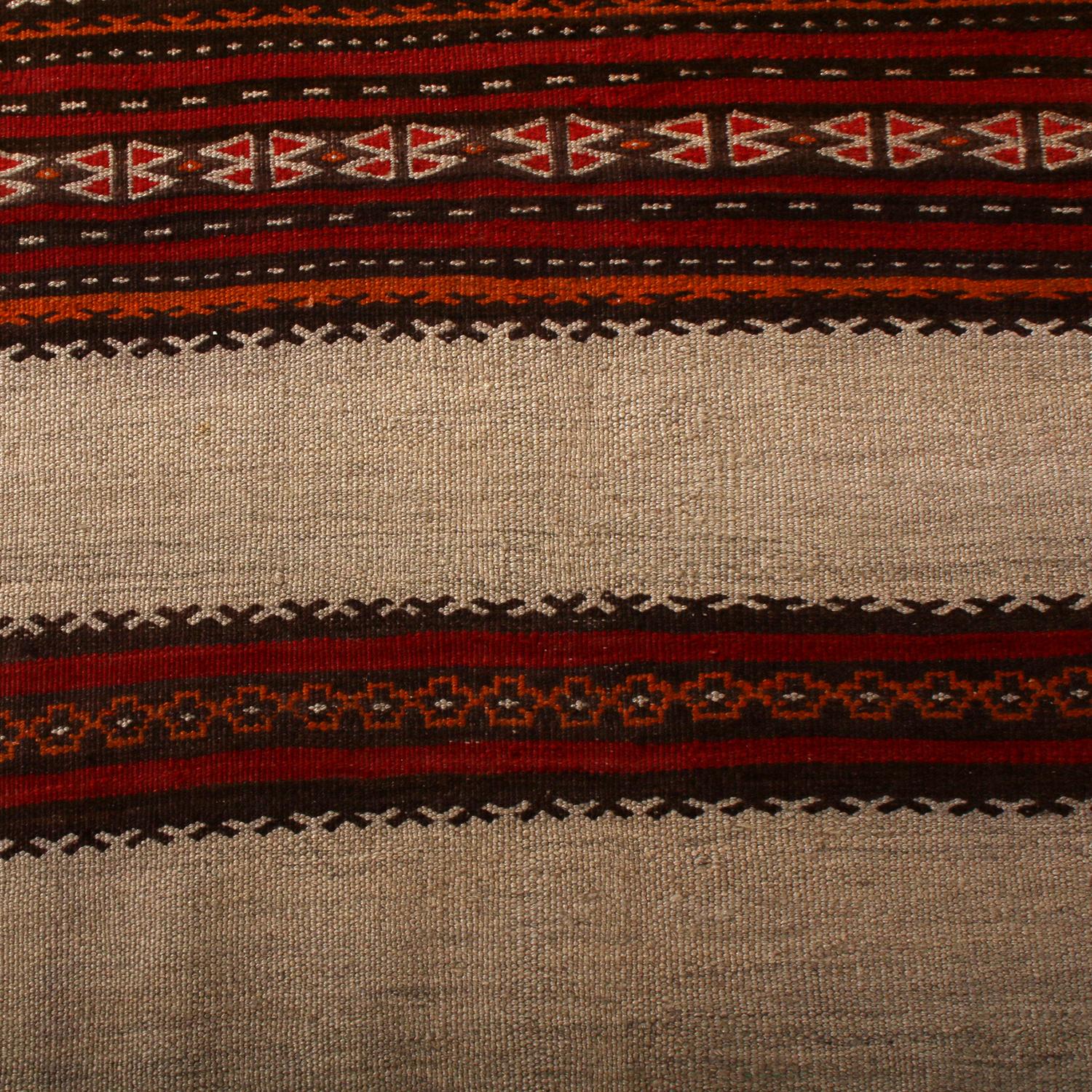 Vintage Beige Brown and Red Wool Kalat Persian Kilim Runner by Rug & Kilim In Good Condition For Sale In Long Island City, NY