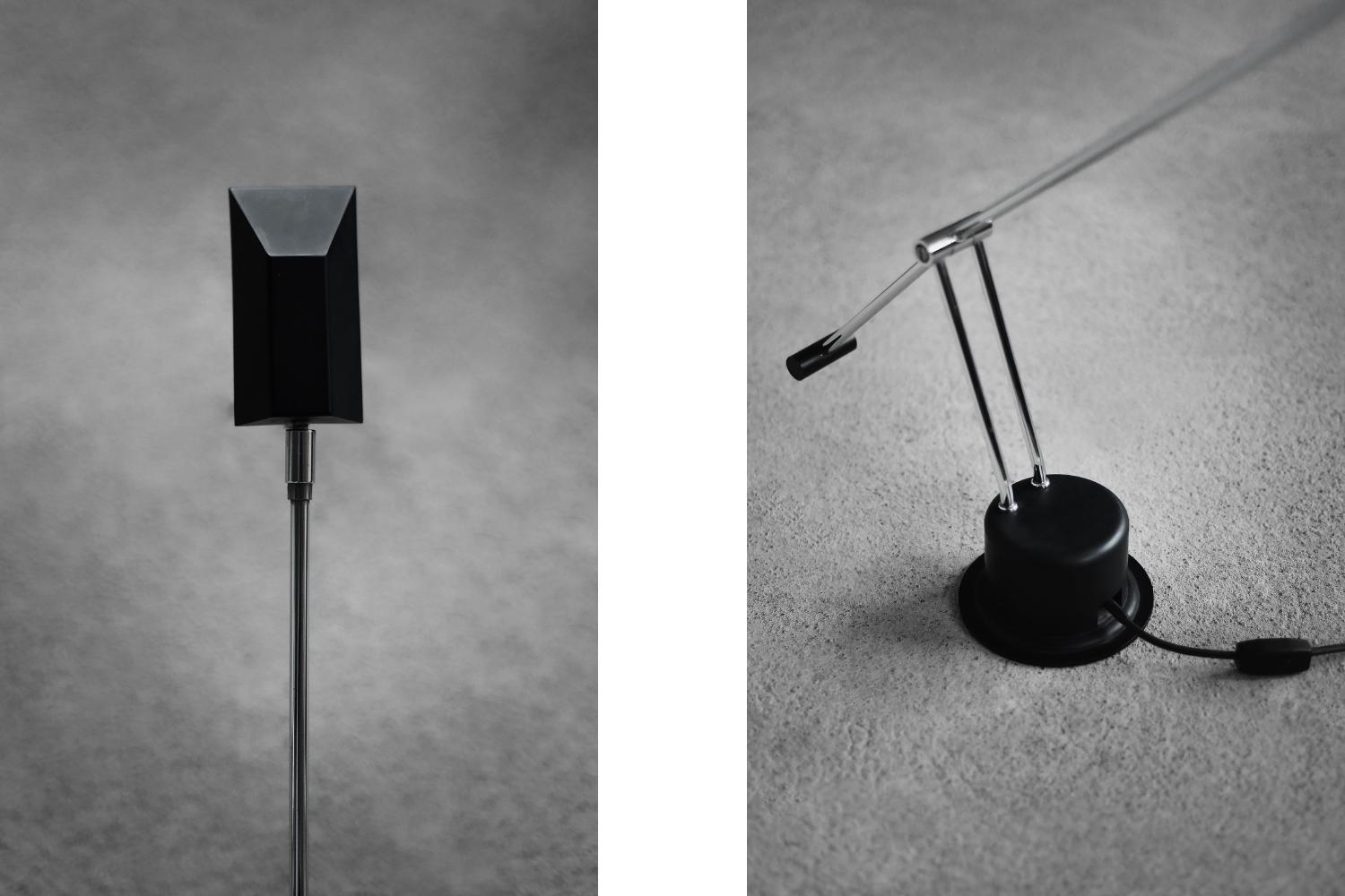 Late 20th Century Vintage Mid-Century Belgian Modern Minimalist Black Desk Lamp from Massive For Sale