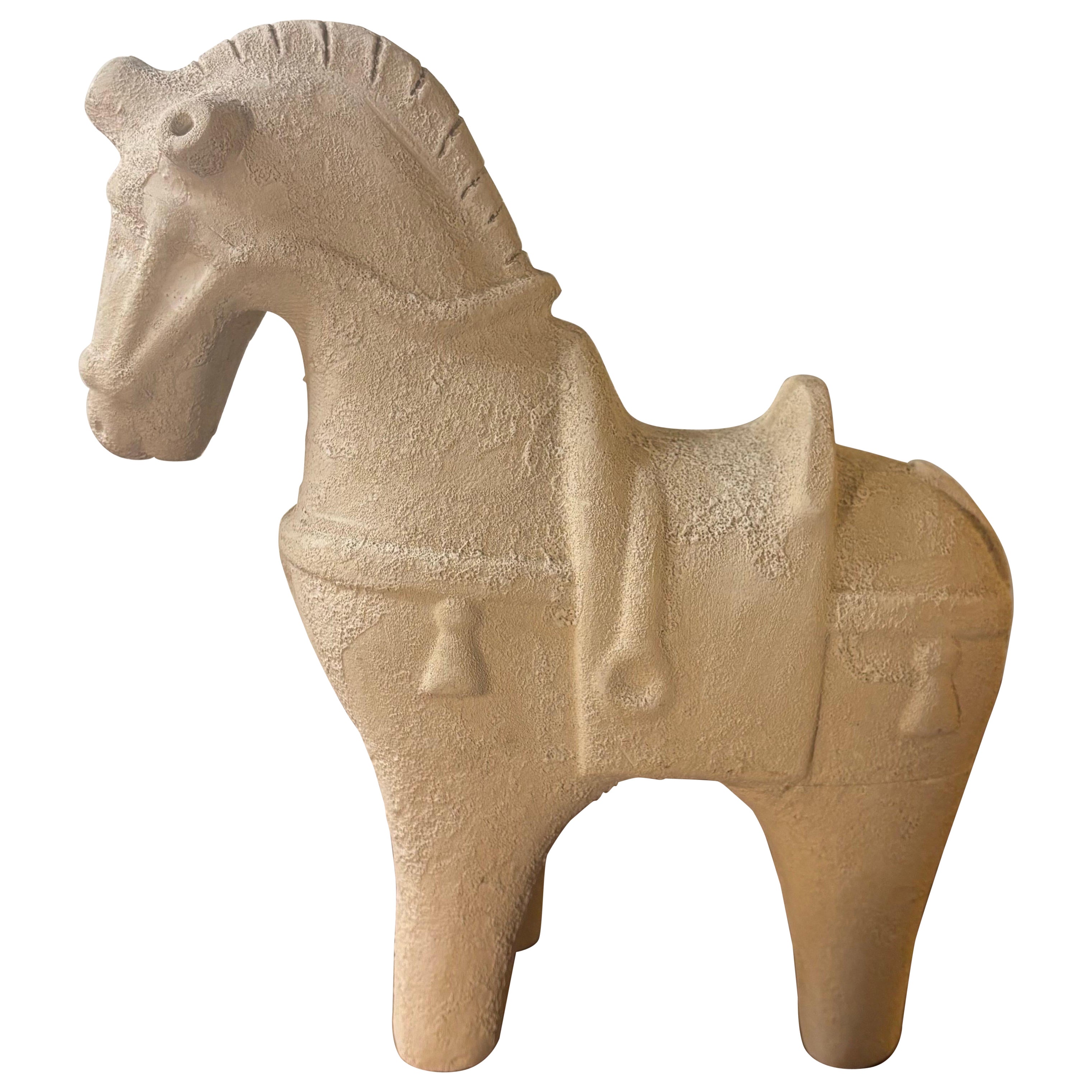 Vintage Mid Century Bitossi Horse Sculpture by Aldo Londi, Italy