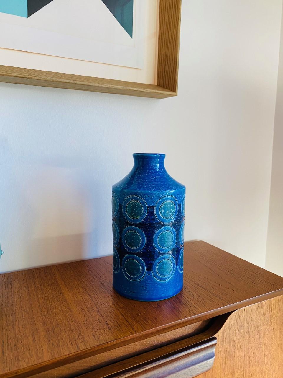 Ceramic Vintage Mid Century Bitossi Rosenthal Netter Circle Vase For Sale