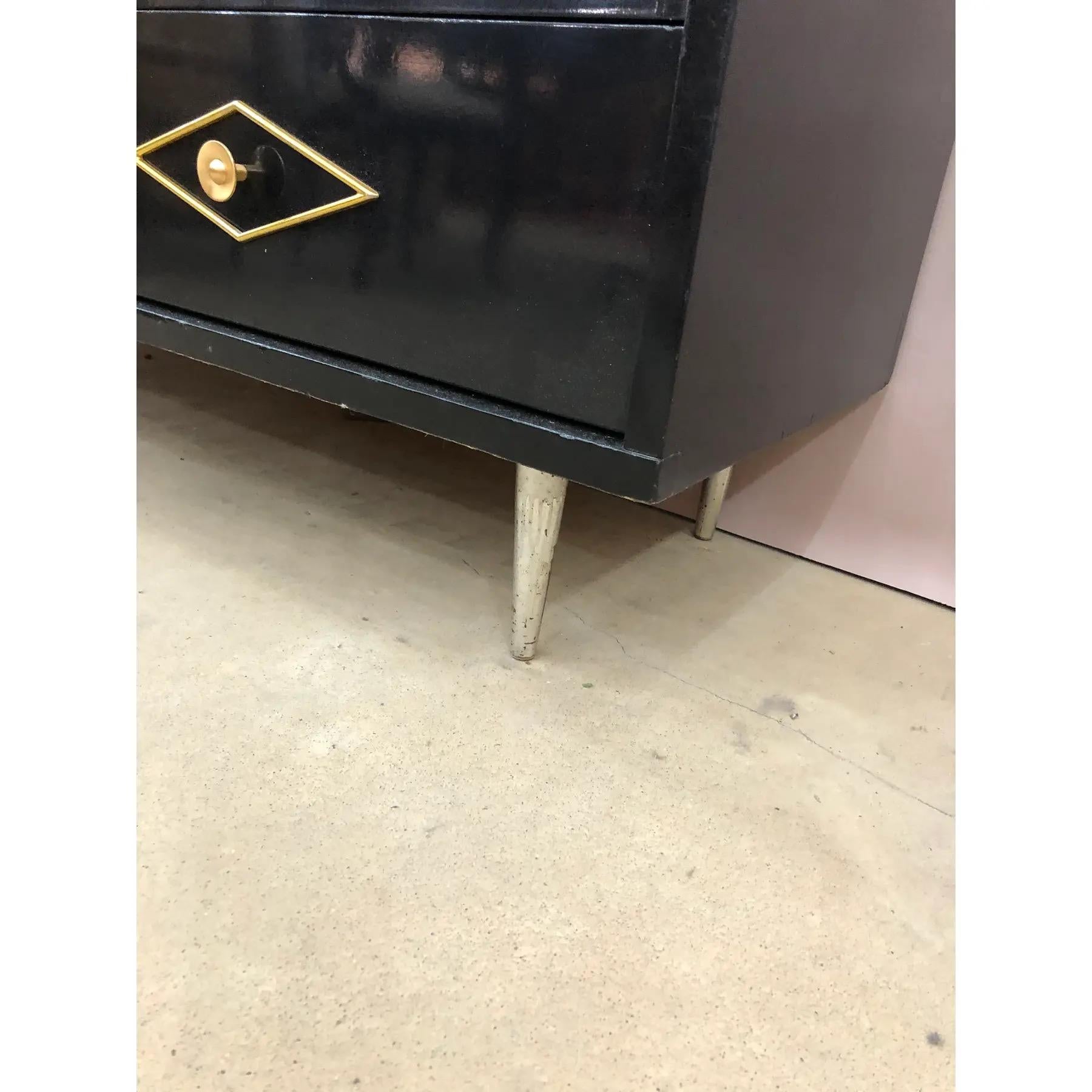 Mid-Century moderno Cassapanca vintage di metà secolo in lacca nera in vendita