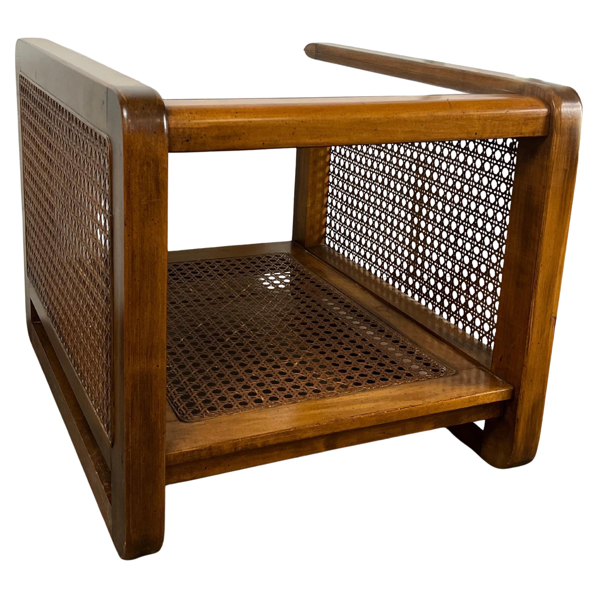 Vintage Mid Century Boho Chic Cane Side End Table en vente