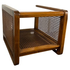 Vintage Mid Century Boho Chic Cane Side End Table