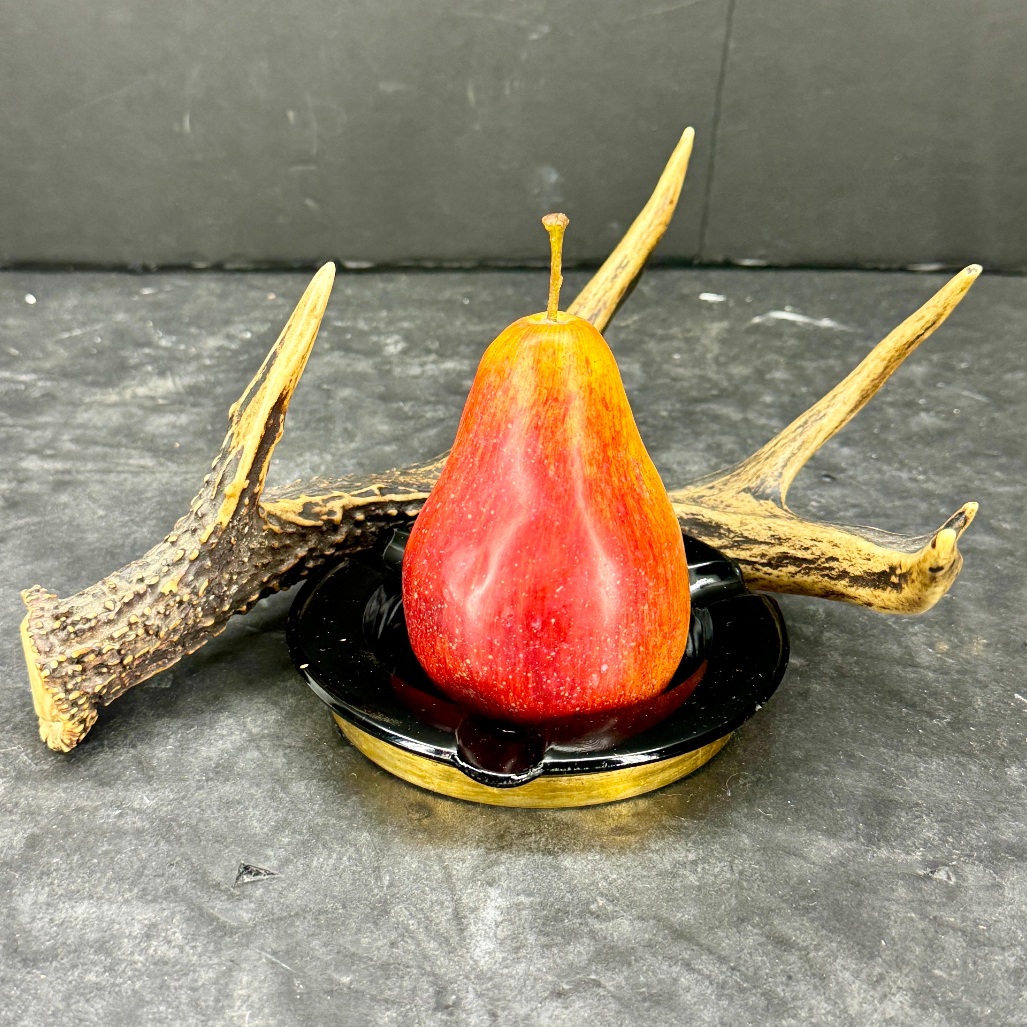 Vintage Mid-Century Brass and Glass Antler Ashtray For Sale 1