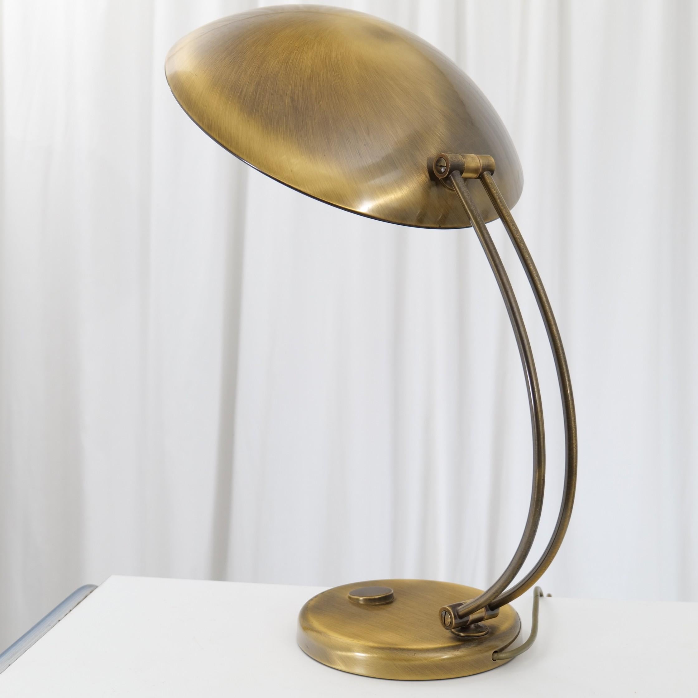 Vintage Mid Century Brass Desk Lamp by Hillebrand 1