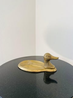 Vintage Mid-Century Brass Duck Valet Tray