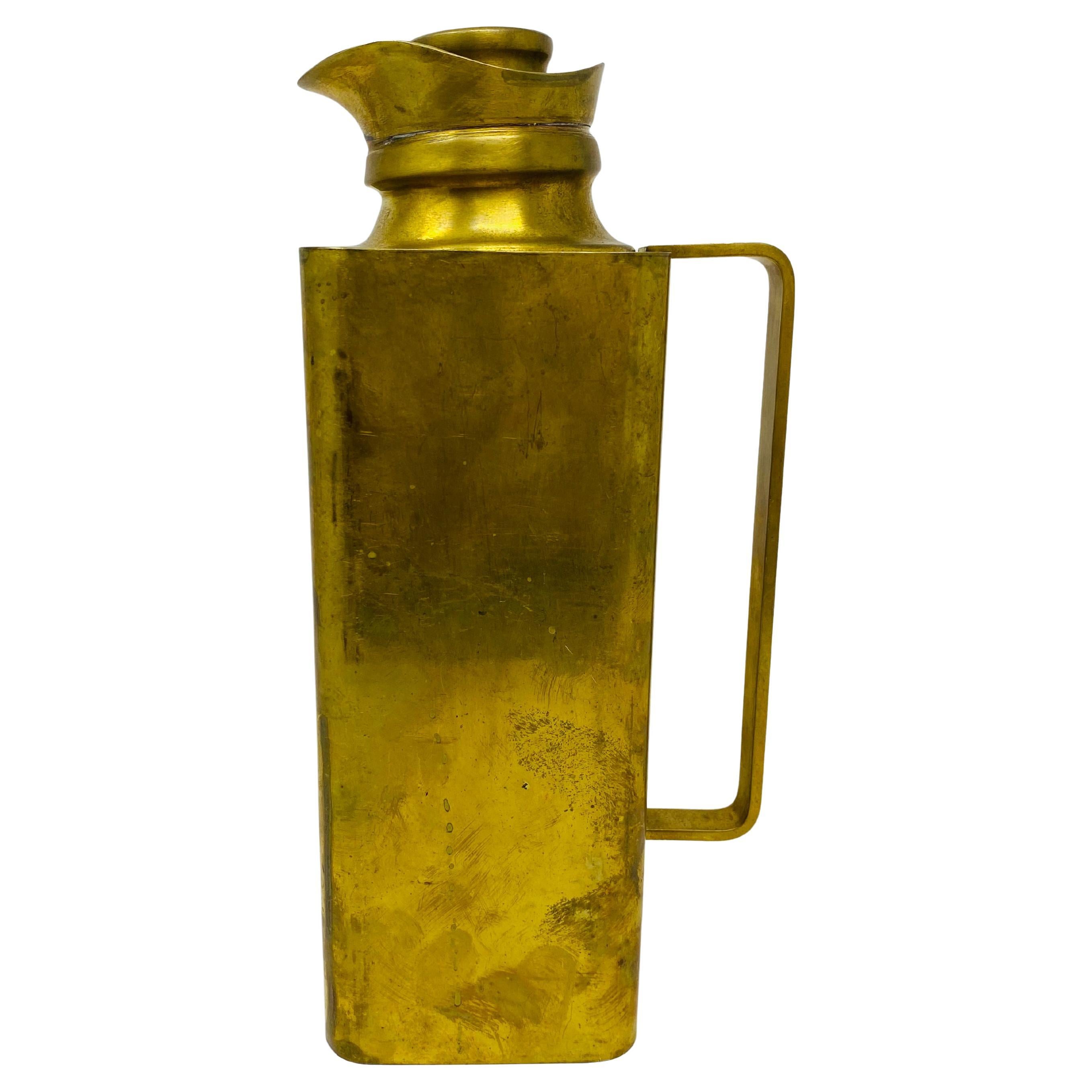 Vintage Mid Century Brass Insulated Carafe 1960s