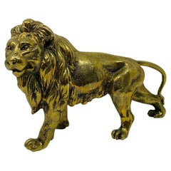 Vintage Mid-Century Brass Lion Figure