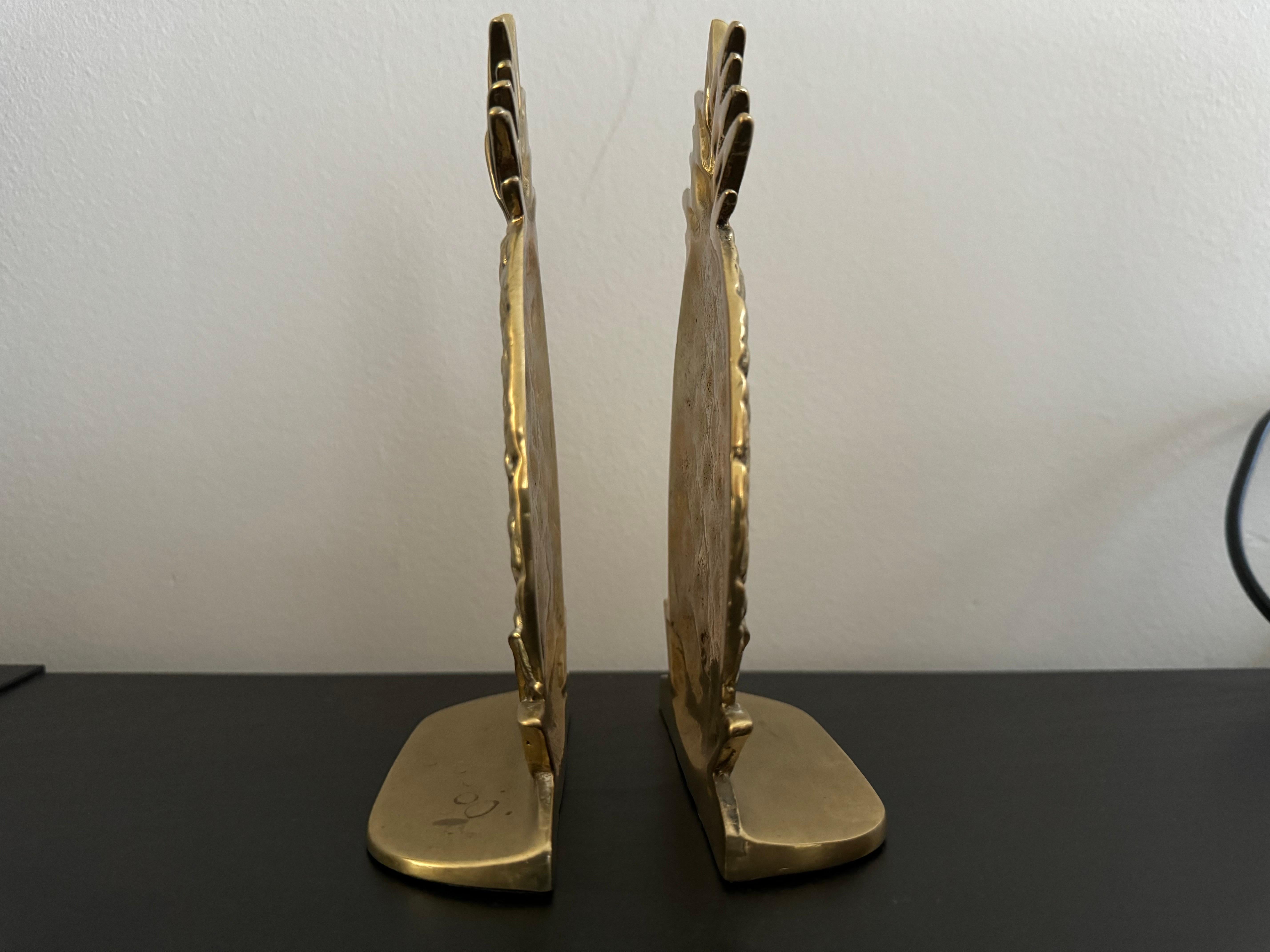 Unknown Vintage Mid Century Brass Pineapple Bookends