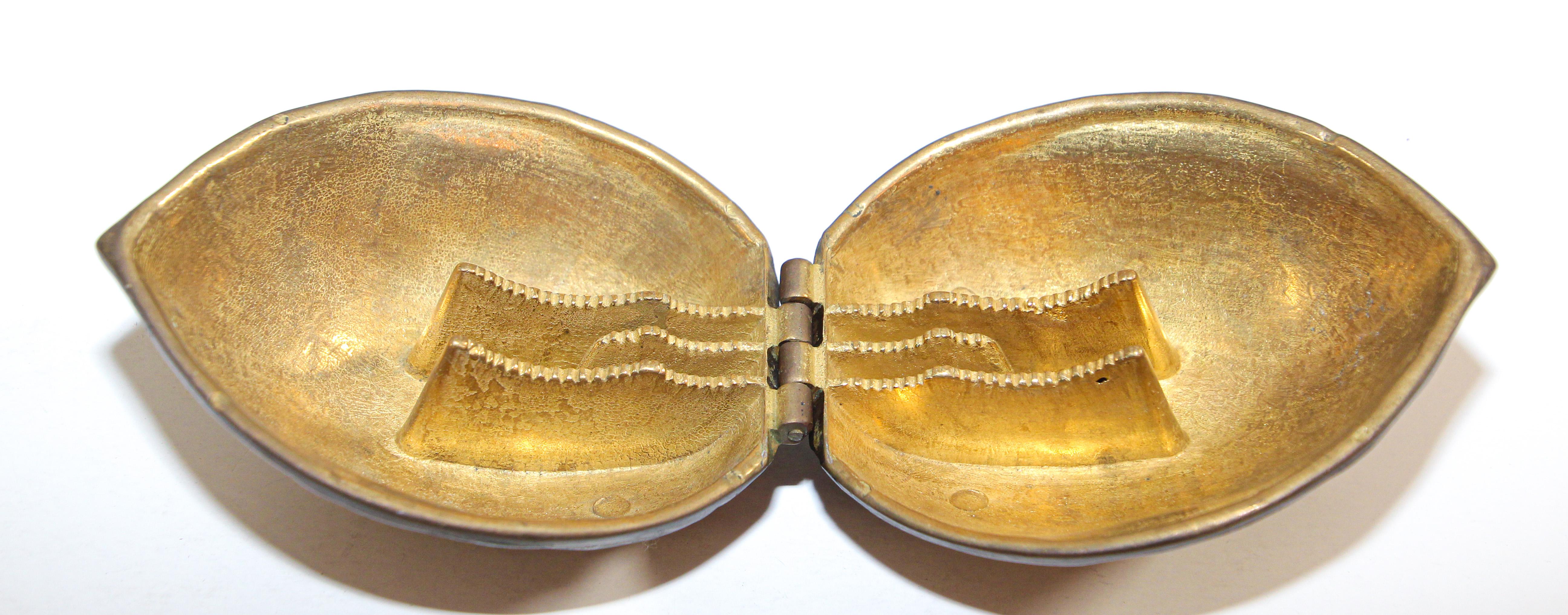Vintage Midcentury Brass Walnut Nutcracker 1
