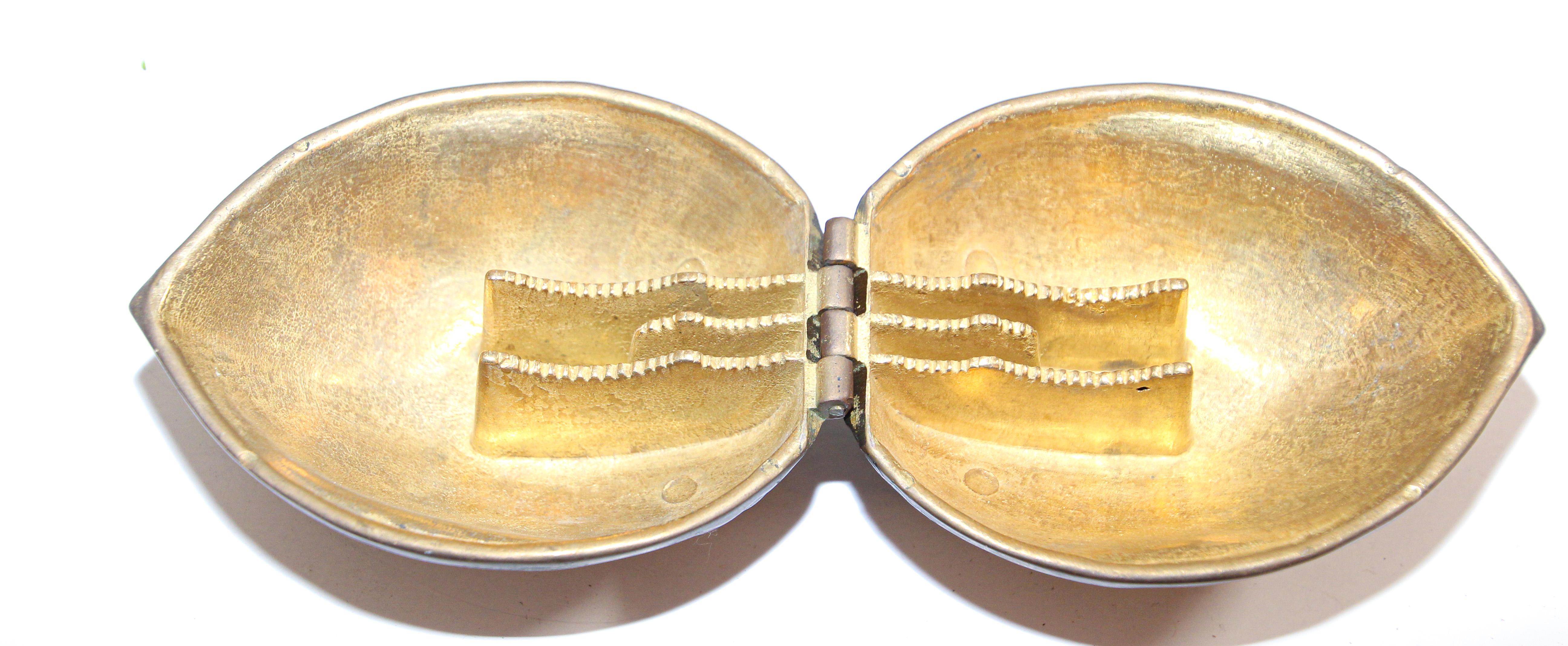 Vintage Midcentury Brass Walnut Nutcracker 2