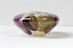 Jarrón vintage de cristal de estudio británico de mediados de siglo de Pauline Solven, Inglaterra 1977