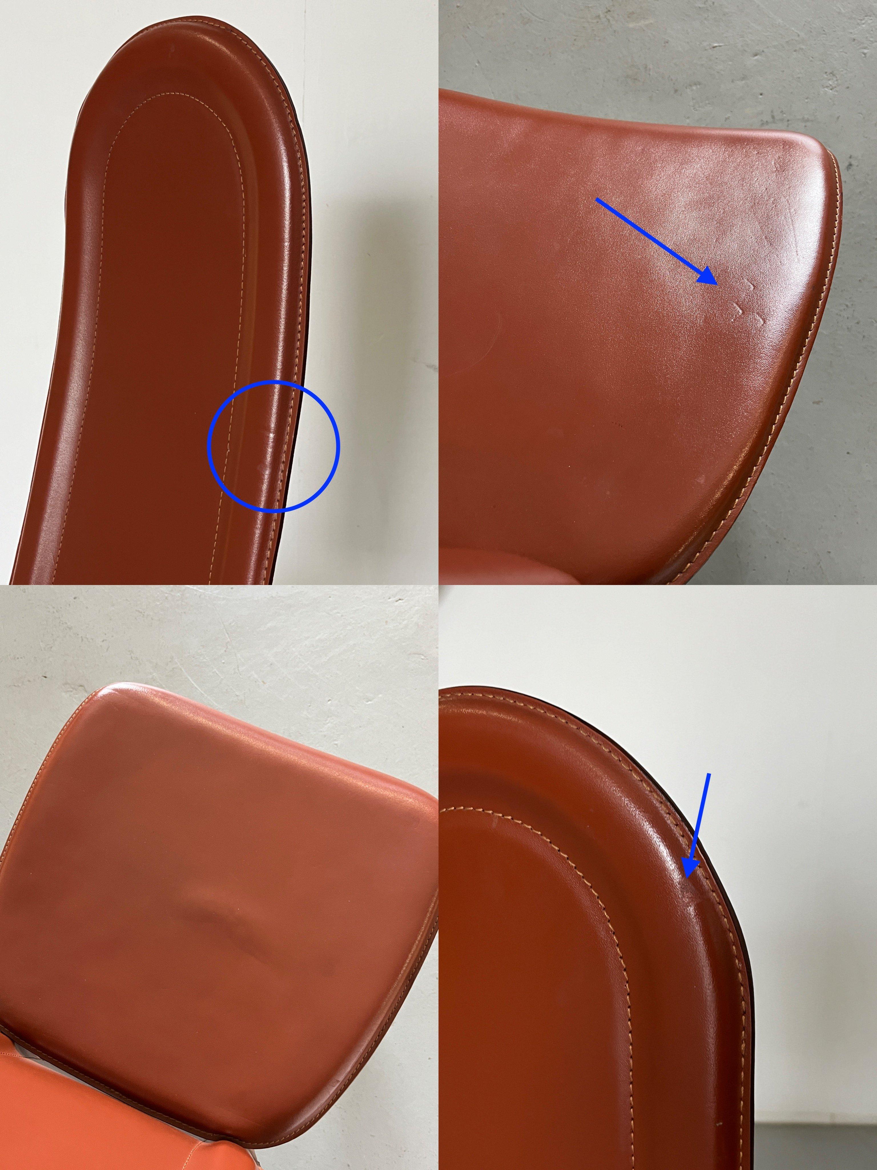 Vintage Mid-Century Brown Leather Dining Chair, 1980s Italy For Sale 6