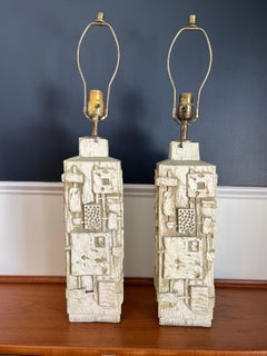 Vintage Mid Century Brutalist CN Burman Lamps