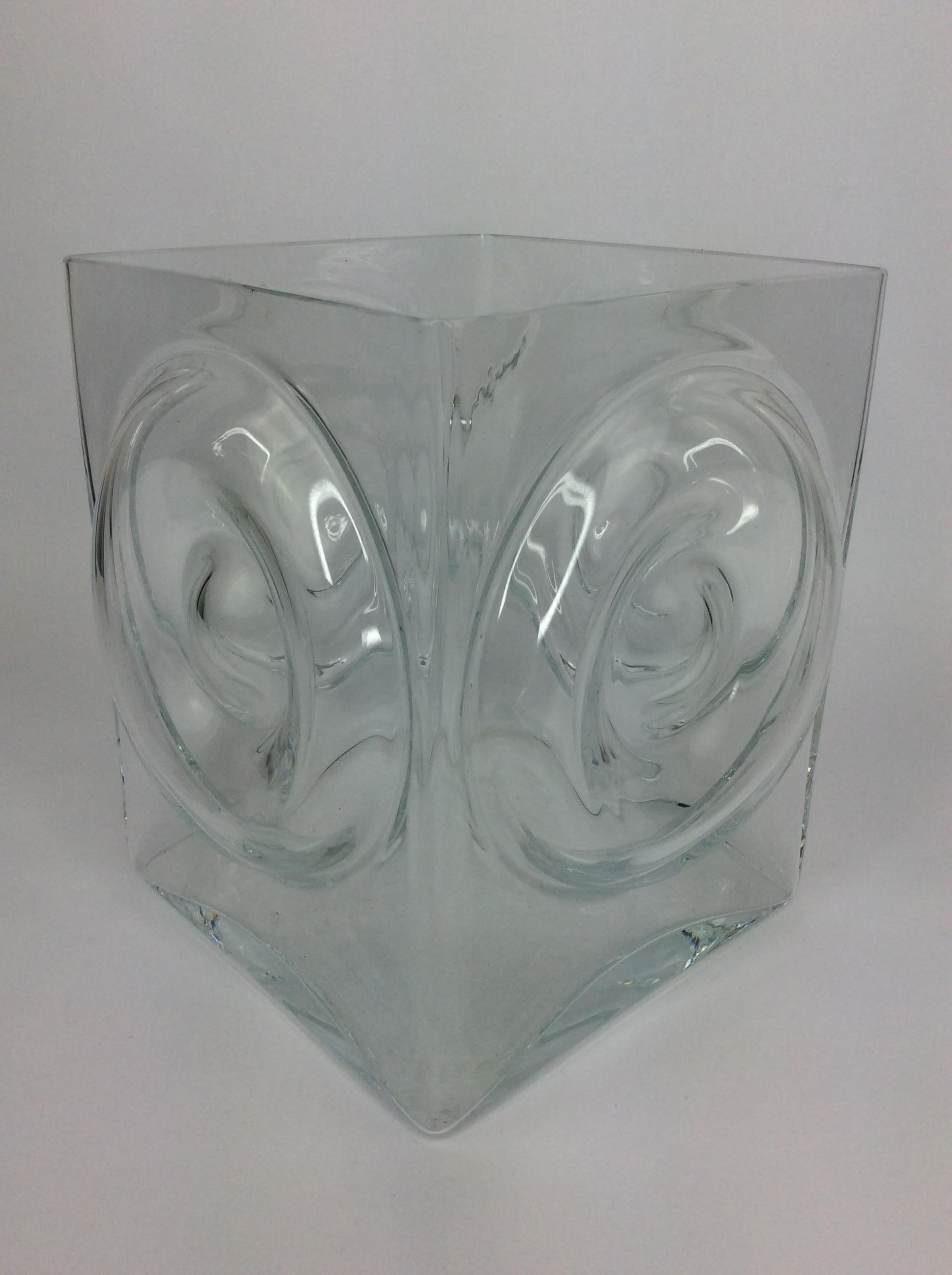 Seau à glace en verre Bulls-Eye vintage du milieu du siècle en vente 3